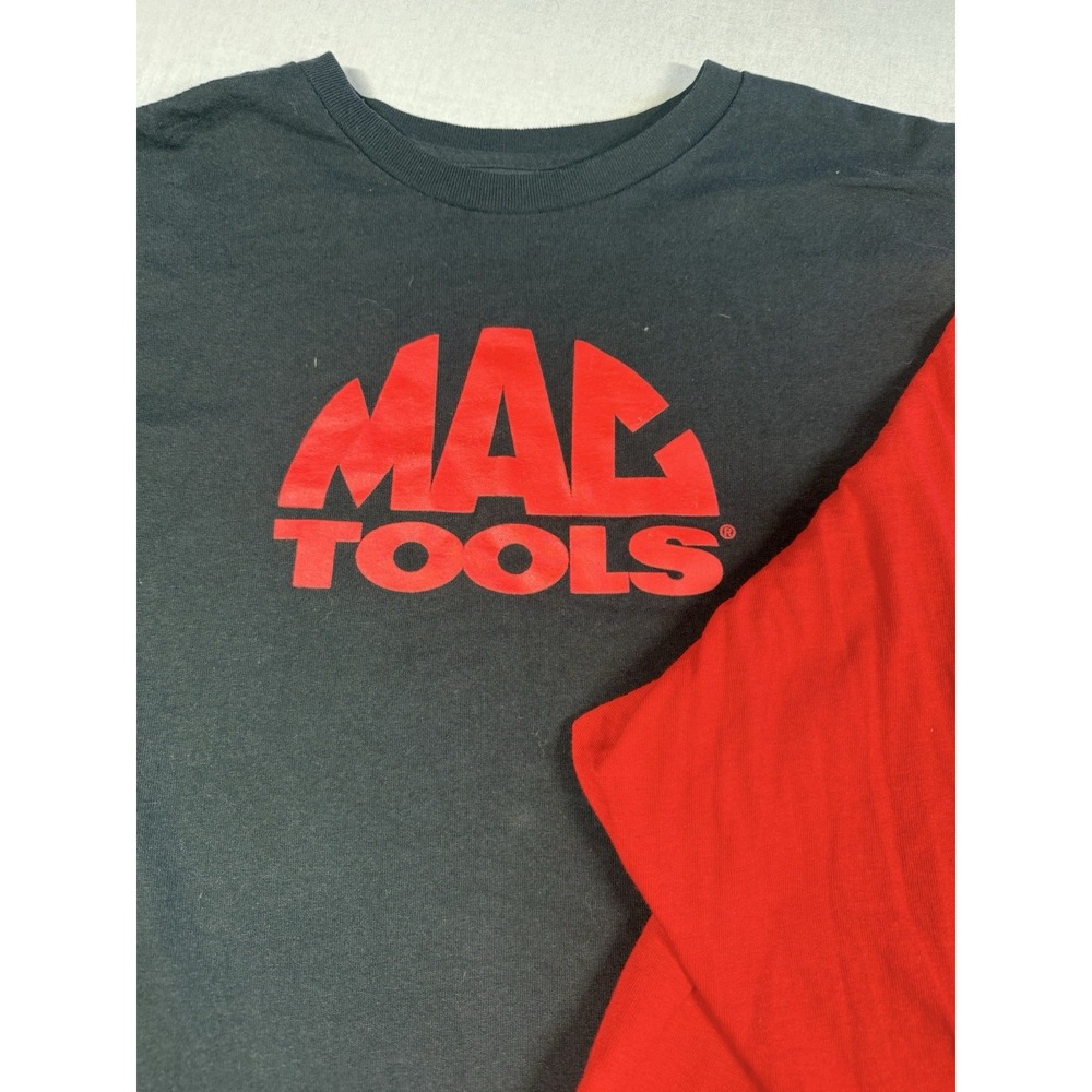 LOT of 2 MAC Tools Long Sleeve Shirts Men 3XL Red Black 100% Cotton Logo Grunge - Picture 3 of 16
